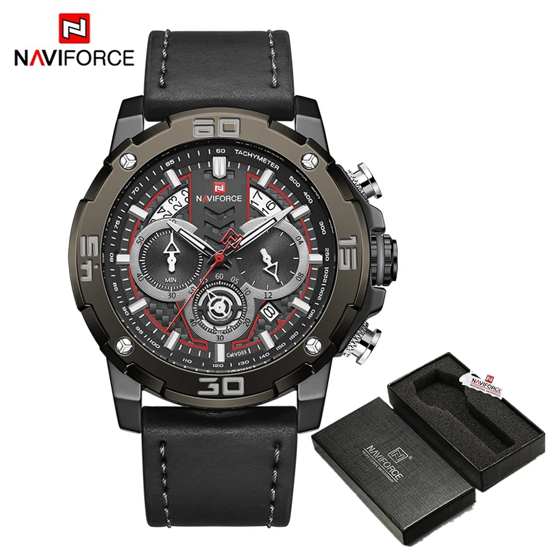 BBB BOX Топ люксовый бренд NAVIFORCE мужские часы Военные Спортивные кварцевые наручные часы мужские водонепроницаемые часы с хронографом Relogio Masculino - Цвет: BBB BOX