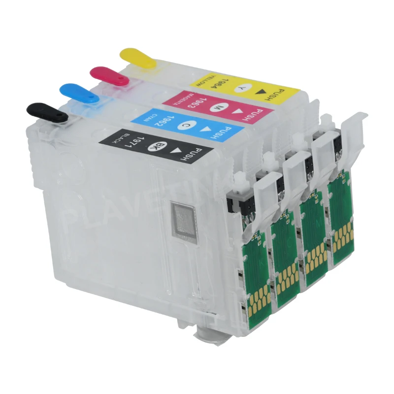 Plavetink T1971 Refillable патрон чернил для принтера Epson T1961 T1951 XL Expression XP 101 201 211 401 204 104 214 411 WF-2532 принтеры