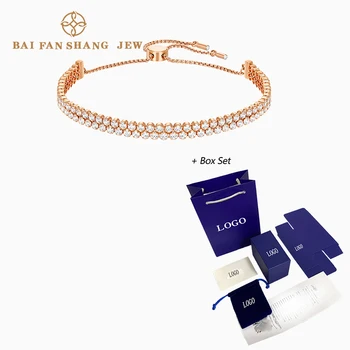 

Fashion Jewelry SWA New Style SUBTLE BRACELET Elegant Line Shape Rose Gold Sliding Buckle Bracelet Women Romantic Jewelry Gifts