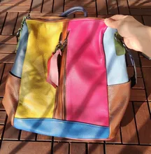 Backpack Vintage Sling-Bag Knapsack Genuine-Leather Women Casual Cowhide Retro Big-Capacity