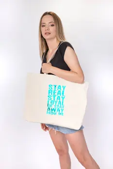 

Angemiel Bag Large Stay Loyal or Stay Away From Me Shopping Beach Tote Bag