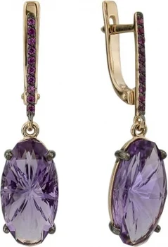 

Aloris earrings with amethyst and cubic zirconia in red gold