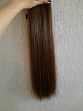 Eunice-coletero largo y recto con Clip en la cola, postizo con horquillas, extensiones de cabello sintético
