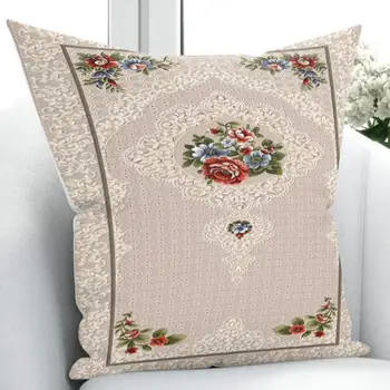 

Else Cream Red Roses Flowers Turkish Floral Vintage 3D Print Throw Pillow Case Cushion Cover Square Hidden Zipper 45x45cm