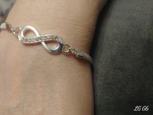 Pulsera Infinity con diamantes de imitación para hombre y mujer, joyería