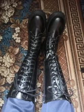 Botas hasta la rodilla de piel sintética con plataforma gruesa para Mujer, botines largos con cordones, con cremallera, estilo Punk, Chelsea, 2020