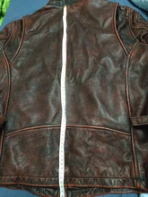 Chaqueta de cuero de vaca para hombre, abrigo de piel de vaca, grueso, de calidad, Estilo vintage, regalo, envío gratis