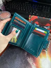 Cartera pequeña de cuero con cera de aceite para mujer, billetera pequeña de alta calidad con cremallera y broche, tarjetero