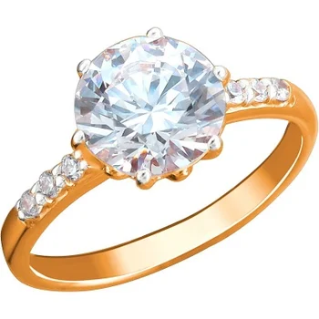 

Sokolov ring with Swarovski crystals made of silver with gilding