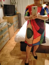 Vestido de verano Retro holgado con media manga, cuello en V, 2020