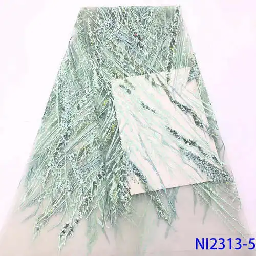 Lace Dresses New Sequin Fabric, African Wedding Materials Party Tulle Lace, Nigeria Embroidery Lace Ni2313 - Цвет: p5