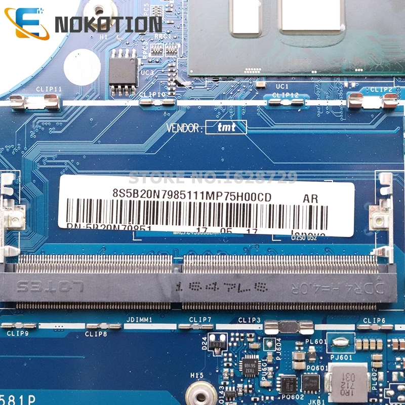 Greatest  NOKOTION for Lenovo 720s-14ikb Laptop Motherboard CIZVO S0 LA-E581P 5B20N79851 5B20N87826 SR342 I5-