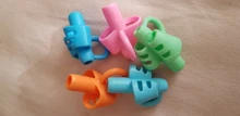 Soporte de silicona para bolígrafos de tres dedos, equipo de enseñanza, para estudiantes, corrección de escritura, 5 uds.