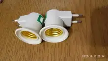 Eu-Plug-Adapter Socket Base-Lamp Power-On-Off-Control-Switch E27 with 1pcs
