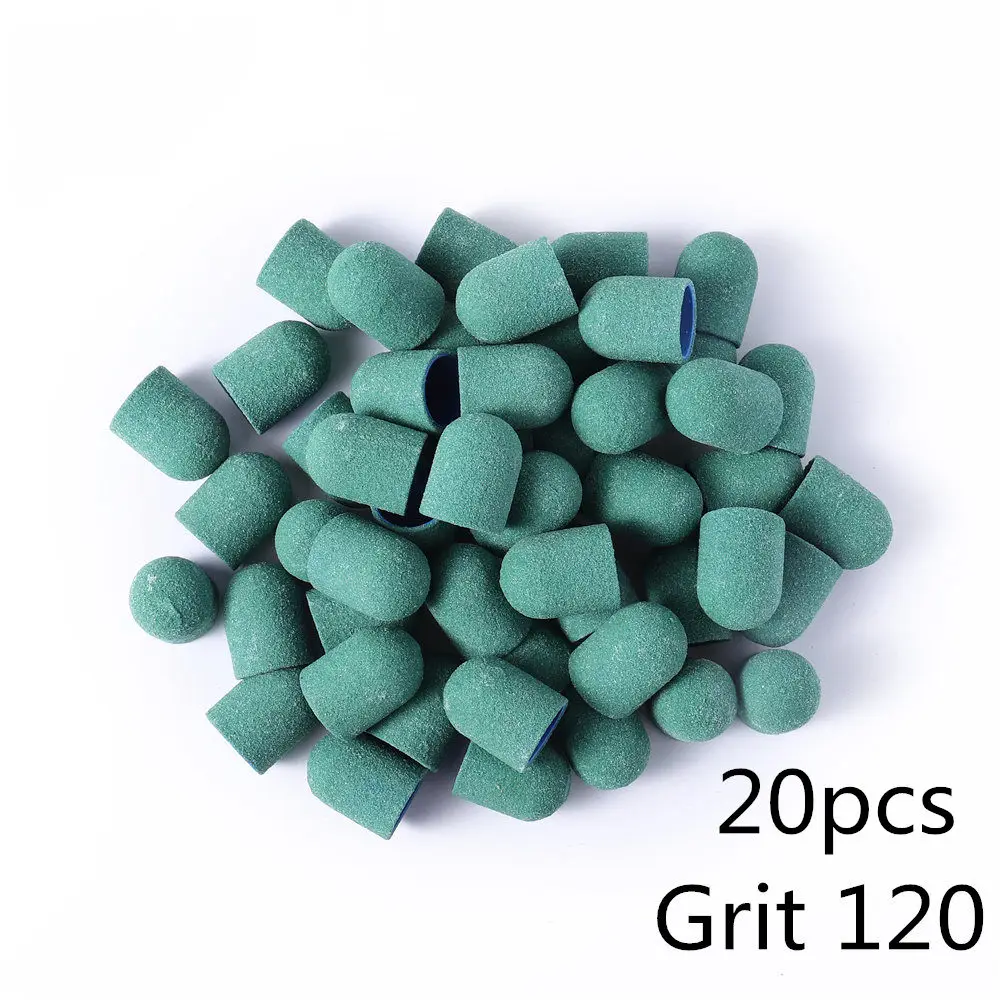 20pcs BNG 10/20 штук 13*19 шлифовальный блок Кепки для профессионального педикюра, инструмент для ухода за ногами фиолетового и зеленого цветов, шлифовальной ленты, Электрический Фрезер для ногтей искусство 80/120/180 - Цвет: 20pcs