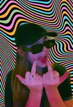 HUANZHI-Conjunto de anillos redondos de resina acrílica para mujer, colorido cuadrado geométrico, con diamantes de imitación, regalo de fiesta, 2021