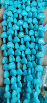 

16inch 40pcs 10mm Turquoise heart beads Turquoise heart pendant, Love hearts beads pendant