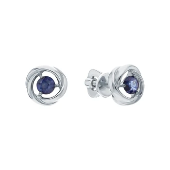 

Silver earrings with sapphires sunlight sample 925