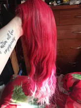 HENRY MARGU-Peluca de cabello sintético para mujer, largo ondulado, ombré, negro, rojo rosado, fiesta de Cosplay, a diario, de alta temperatura