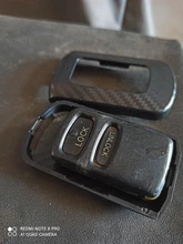 Funda de fibra de carbono para llave de coche, cubierta para MITSUBISHI OUTLANDER 3 Lancer 10 L200 ASX Colt Pajero sport ECLIPSE CROSS con llavero