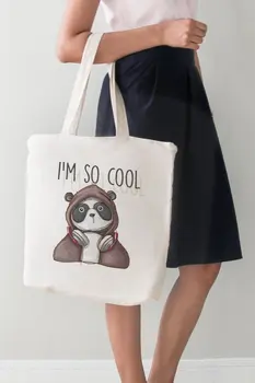 

Angemiel Bag Large Im So Cool Panda Tote Shopping Beach Bag