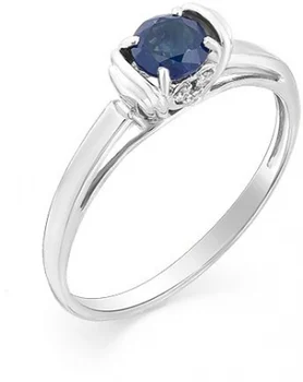 

Master brilliant ring with sapphire and white gold diamonds