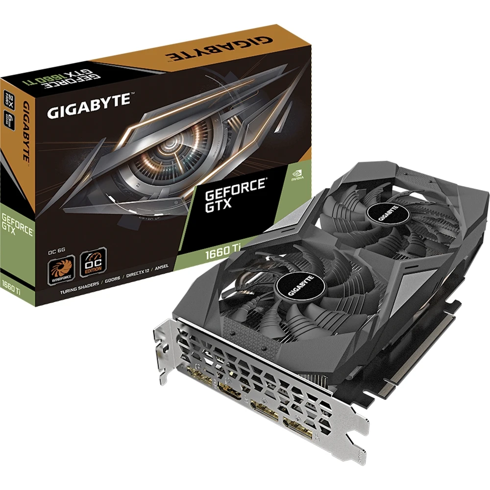 Видеокарта Gigabyte nVidia GeForce GTX 1660 Ti 1800MHz 6144MB 12000MHz 192 bit RTL [GV-N166TOC-6GD]