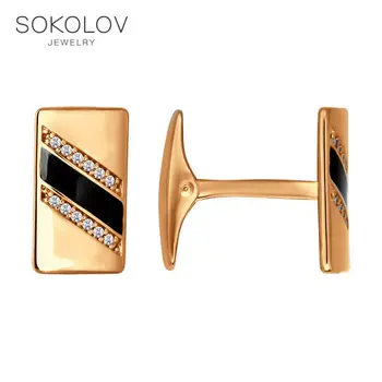 

Silver Cufflinks with gold SOKOLOV fashion jewelry silver 925 women's female women's female women's female women's female men's male