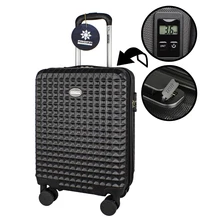 Чемодан на колесах PROFFI TRAVEL "TOUR QUATTRO SMART" 20' пластиковый малый 56х36х21, ЧЕРНЫЙ c весами+USB в ручке, S