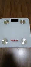 Sinocare-báscula de cuerpo inteligente para baño, medidor de composición de grasa, prueba de 12 fecha corporal, IMC, peso, salud, pantalla LED, Bluetooth