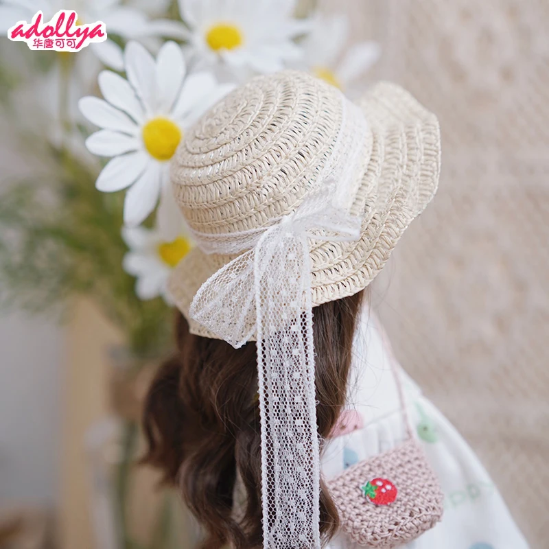 Adollya Doll Accessories Woven Straw Hat Suitable For 1/3 1/4 1/6 Brown