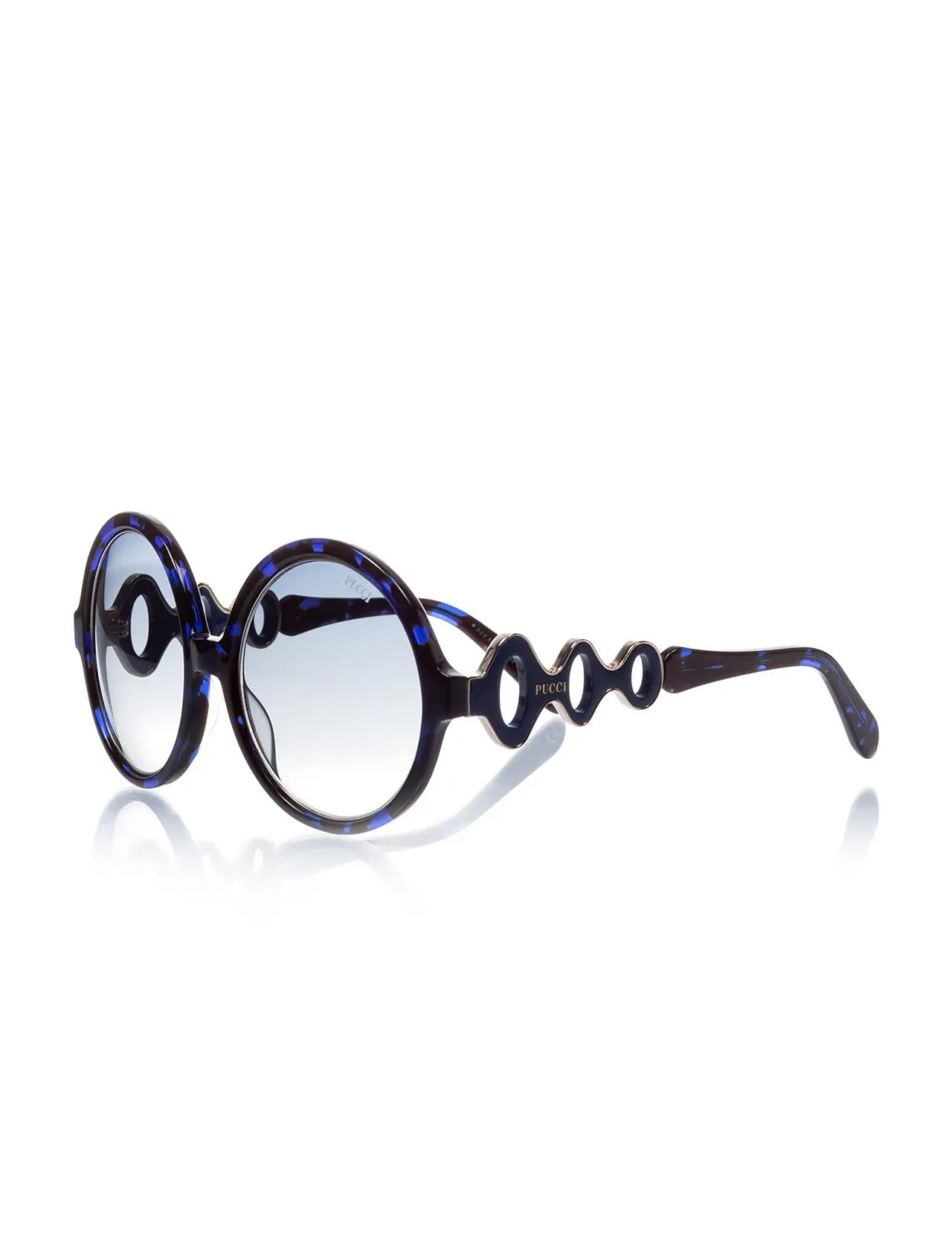 

Women's sunglasses ep 0039 55w bone navy blue organic round round 56-21-140 emilio pucci