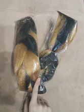 BUQI-mechones de pelo postizo color arcoíris púrpura, extensiones de cabello trenzado de 24 pulgadas, tamaño gigante sintético, 1 paquete