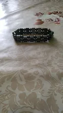 Pulsera magnética elástica de cuentas sencillas, brazalete de cuentas negras, joyería de salud