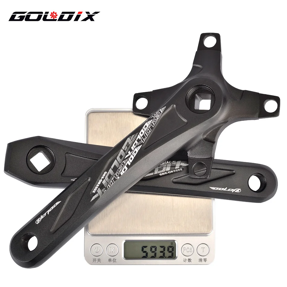 GOLDIX RIRO Bicycle Crankset 104BCD Mountain Bike Square Hole Crank Aluminum Alloy Crank 170/175mm Black 32T 34T 36T 38T 40T 42T