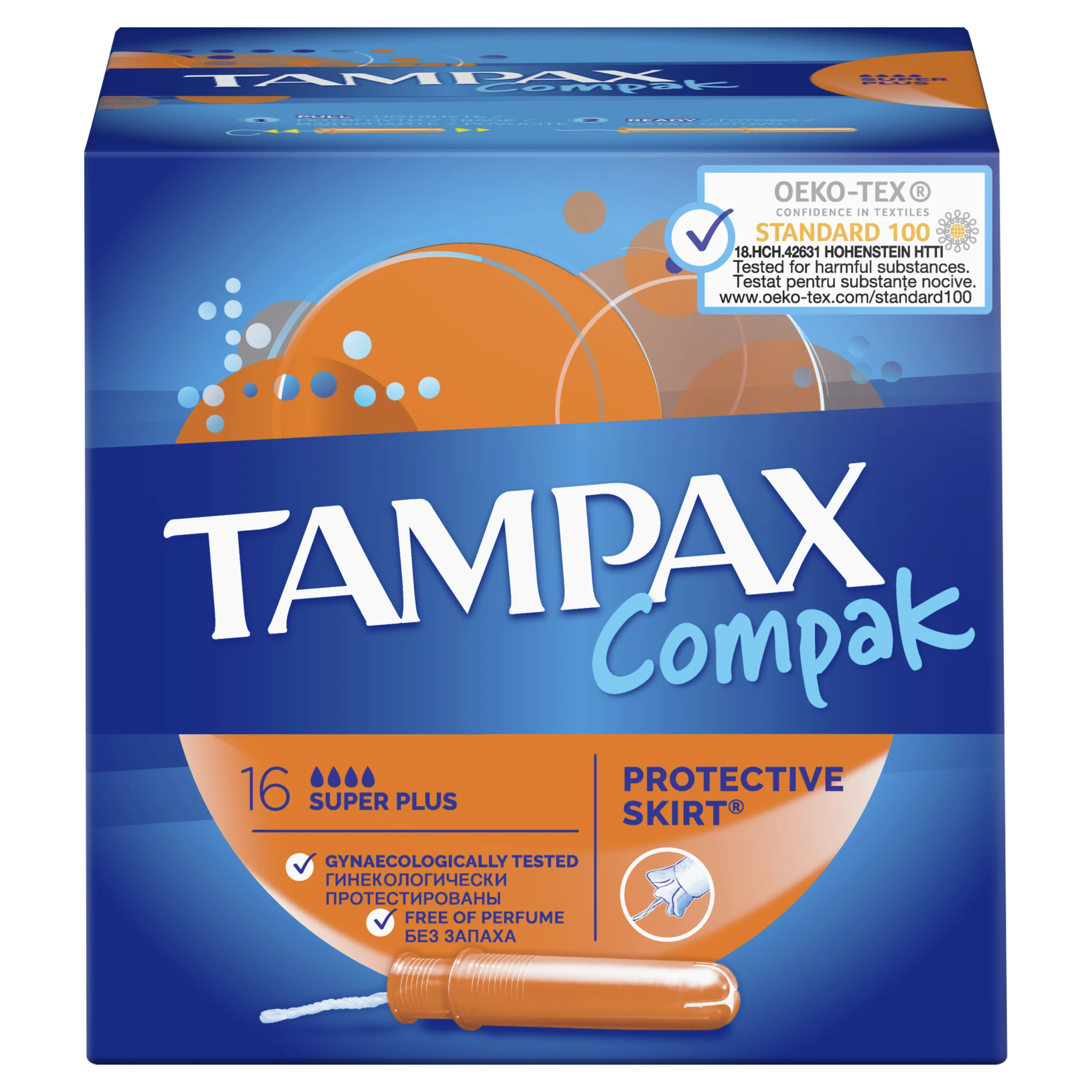 Тампоны с аппликатором TAMPAX Compak Super plus, 16 шт