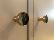 Furniture-Handles Door-Knobs Drawer Pulls Cupboard Shell-Resin Cabinet Kitchen Brass