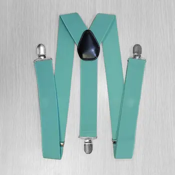 

Suspenders for trousers wide (3.5 cm, 3 clips, mint) 52873