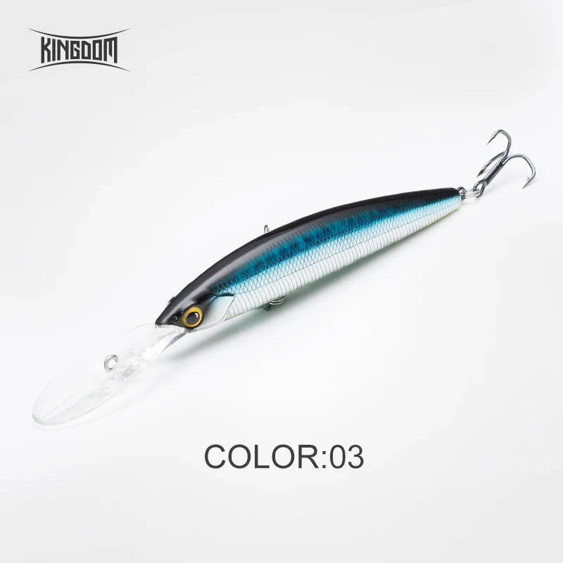 Color 03 Kingdom Suspending Minnow Bait Wobblers Fishing Lure 100mm 13g/120mm 20g Jerkbait Artificial Hard Lure For Bass Pike Model 9505 - Цвет: Color 03