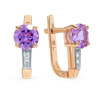 

Gold earrings with nitals (Chameleon) and cubic zirconia sunlight sample 585