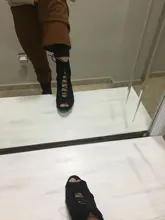 Ailove Social baile botas deportes de interior zapatos profesionales Latina Salsa de encaje sandalias superficie de red hueco tacones S68