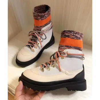 

Ladies High Quality Boots Colorful Socks 2020 New Punk Gothic Ankle Shoes Platform Shoes Boots Cool Ladies