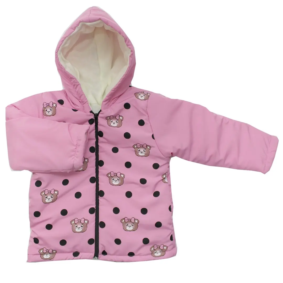 

Teddy bear Pattern Polka Dot Pink Baby Girl Coats