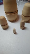 Juego de 5 unidades sin pintar, en blanco, de madera, para muñecas anidadas Matrioska rusas