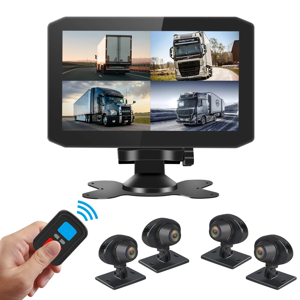 

VSYS 4CH Dash Cam DVR 7.0'' Monitor Vehicle Backup Camera for Semi Trailer Truck Van Tractor GPS Night Vision Lens