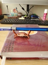 Japoneses nuevos creativos lindo cangrejo pluma titular halterofilia cangrejos Penholder estante soporte de almacenamiento regalo papelería