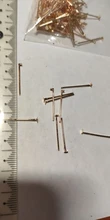 200 unids/lote 16 20 25 30 35 40 45 50mm Pines de cabeza plana color dorado/plateado/rodio para hallazgos de joyería que hacen suministros DIY