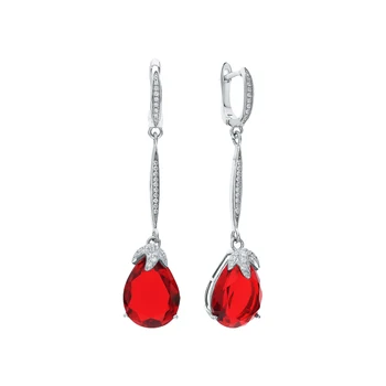 

Silver earrings with sitals and cubic zirconium sunlight sample 925
