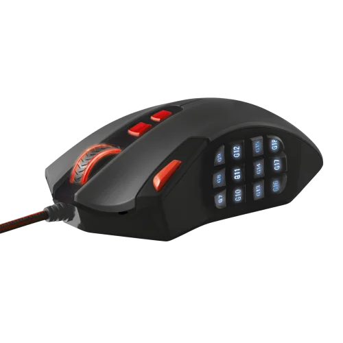 Игровая проводная мышь 19816 Trust GXT 166 MMO лазерная до 16400 dpi 18 клавиш