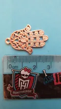 YuenZ-Colgante de la mano de Fátima, accesorios de joyería hechos a mano, accesorios de joyería, 30x20mm, 6 colores, 10 Uds., I119